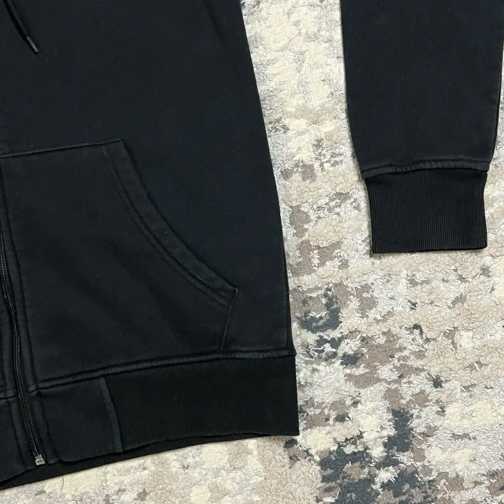 TRUE RELIGION Jeans Black Full Zip Hoodie Buddha Foil Gold Men Sz L Fashion
